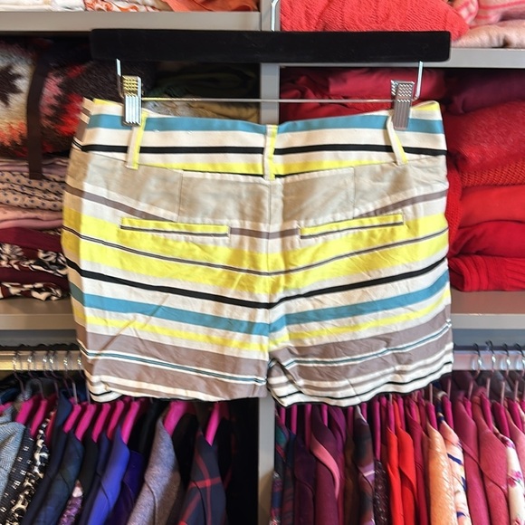 Loft Riviera 4” cream/teal/tan/yellow striped shorts size 00 (fits like 0-2)​ - Picture 3 of 3